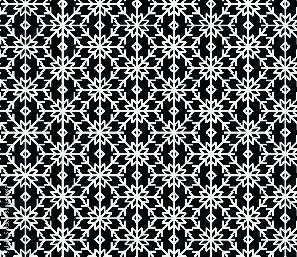 Aufkleber seamless geometric pattern with the image of new year's snowflakes. vector design for holiday web ba