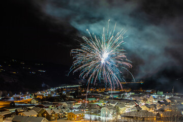 fireworks over the village Ringebu