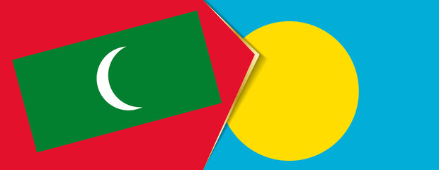 Maldives and Palau flags, two vector flags.