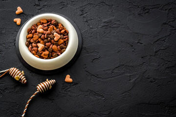 Cat dry food - pet background. Close up