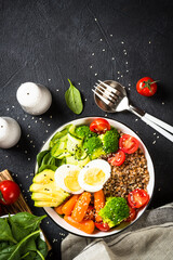 Buddha bowl with Buckwheat and vegetables.