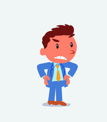 Angry cartoon character of businessman