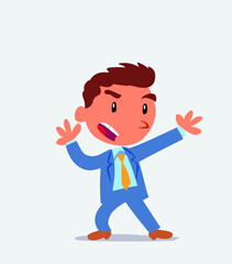 cartoon character of businessman arguing angry.