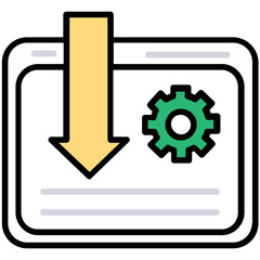 
Webpage with gear and downward arrow showing icon for lpo 
