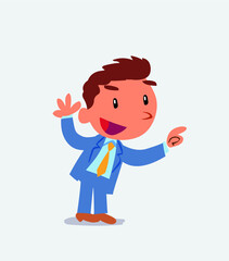cartoon character of businessman pointing while arguing