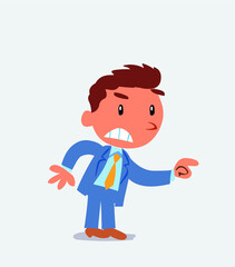 cartoon character of businessman pointing something aggressively