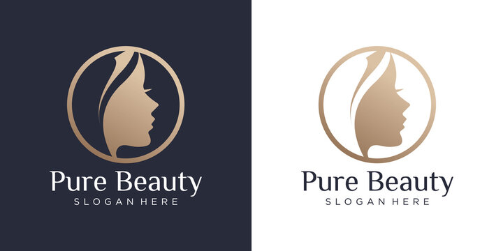 Luxury Woman Hair Salon Logo Design