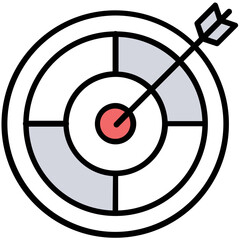 
Bullseye infographic is used to offer target achieved icon
