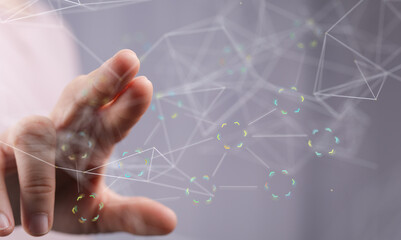 net binary code interface digital touch