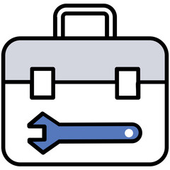 
A briefcase designed using spanner tool, this is icon of toolbox 
