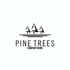 pine trees logo exclusive design inspiration