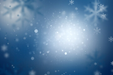 Fototapeta na wymiar Christmas snow. Blue winter background