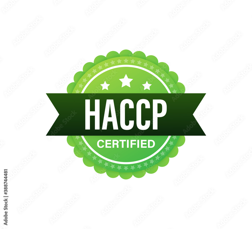 Wall mural HACCP Certified icon on white background. Vector stock illustration.