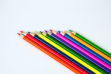 Fototapeta premium Colored Pencils on White background