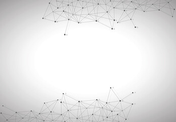 Network abstract connection isolated on gray background. Network technology background with dots and lines. Ai background. Modern abstract concept. Ai vector, network technology