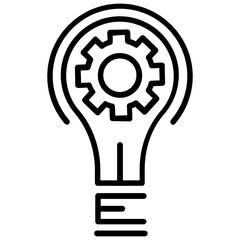 
A bulb with cogwheel and lights showing 
