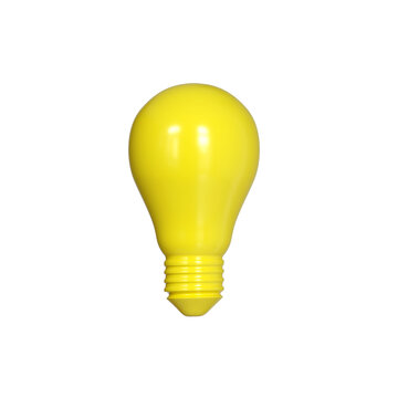 Yellow Lamp On A White Isolated Background. 3d-render