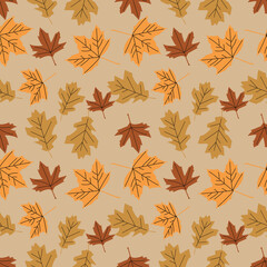 Colourfull Autumn leaves seamless pattern.Great for textile,wrapping paper,scrabooking,fabric,ceramic motifs.