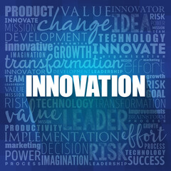 INNOVATION word cloud collage, business concept background