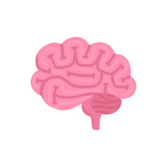 Vector isolated brain. Illustration for label of medicine, advertisement poster or banner for psychologist or department of neurology, design for website or article about mental health or neuroscience