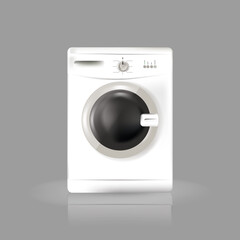 Washing machine in flat design style. Vector illustration