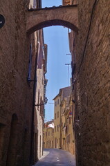 Typical street of Volterra, Tuscany, Italy