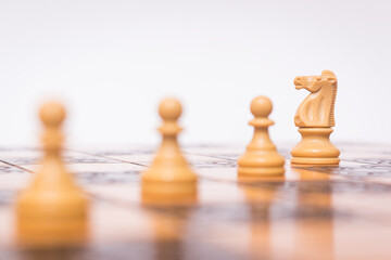 Scacchi fotografati su una scacchiera