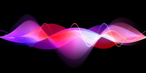 Speaking sound wave lines illustration.Colorful gradient motion abstract background.