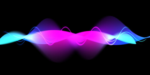 Speaking sound wave lines illustration.Colorful gradient motion abstract background.