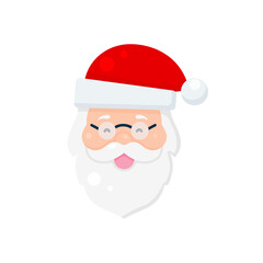 Obraz na płótnie Canvas Vector graphic illustration on a white background. Concept icon in flat design. Santa Claus. Symbol, sign, logo, emblem.