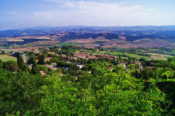 Fototapeta na wymiar Panorama of the countryside around Volterra, Tuscany, Italy