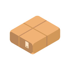 Isometric parcel icon.Packing box vector illustration isolated on white background.