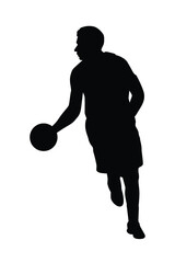 Basketball player silhouette vector on white