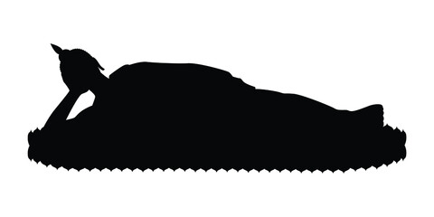 Buddha image silhouette vector, religion concept.
