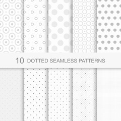 Set of seamless patterns with dots
