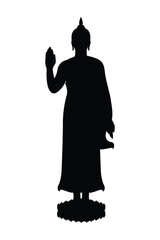 Buddha image silhouette vector, religion concept.