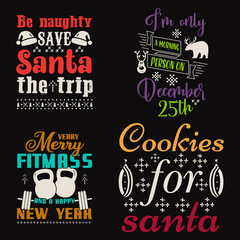 Christmas calligraphy quotes set. Colorful typography designs for xmas decoration, cards, t shirts, mug, other prints with words and holiday symbols. Stock vector lettering bundle