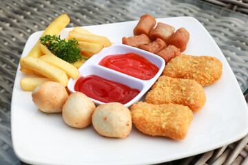 Delicious food on the table during the day