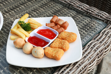 Delicious food on the table during the day