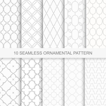 Set of vector seamless ornamental patterns.