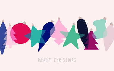 Merry Christmas and Happy New Year background. Stylish template with transparent imitation of design elements. For design, brochure, cover, advertising banner etc. 