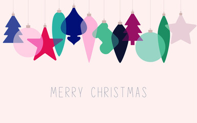 Merry Christmas and Happy New Year background. Stylish template with transparent imitation of design elements. For design, brochure, cover, advertising banner etc. 