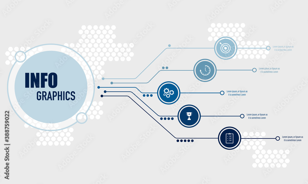 Poster infographics design vector and business icons with 5 options, networking and connection business vec