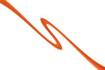 Swirled long red hair strand on white, isolated