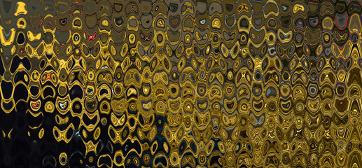 Abstract zigzag pattern with waves in golden and black tones. Artistic image processing created by...