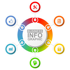 Infographic vector template for business presentation with 6 options