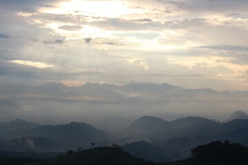 sunset in the mountains