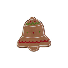 Traditional christmas snowflake gingerbread isolated overwhite background