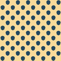 Dark blue skull shadow on light brown background repeat pattern