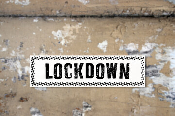 lockdown label mit grunge hintergrund